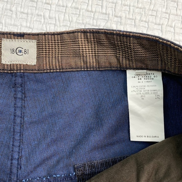 Cerruti 1881 Size 34 Brown Blue Corduroy Style Pants 5 Pocket Jean Style Pants - Picture 5 of 12